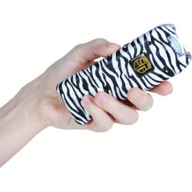 80,000,000 volt MultiGuard Stun Gun Alarm and Flashlight with Built in Charger Zebra