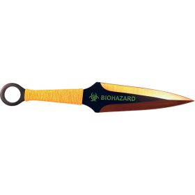 2 Piece Throwing Knife Black Gold Color BioHazard
