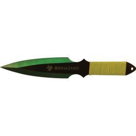 2 Piece Throwing Knife Green Color BioHazard