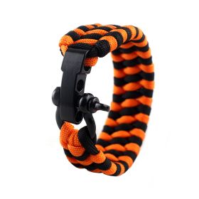 Field emergency survival bracelet (Option: Orange black)