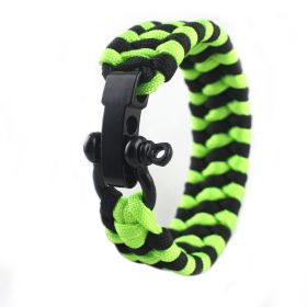 Field emergency survival bracelet (Option: Green black)