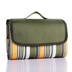 Outdoor Moisture-proof Portable Oxford Cloth Picnic Beach Mat (Option: Army green stripes-150x200cm)